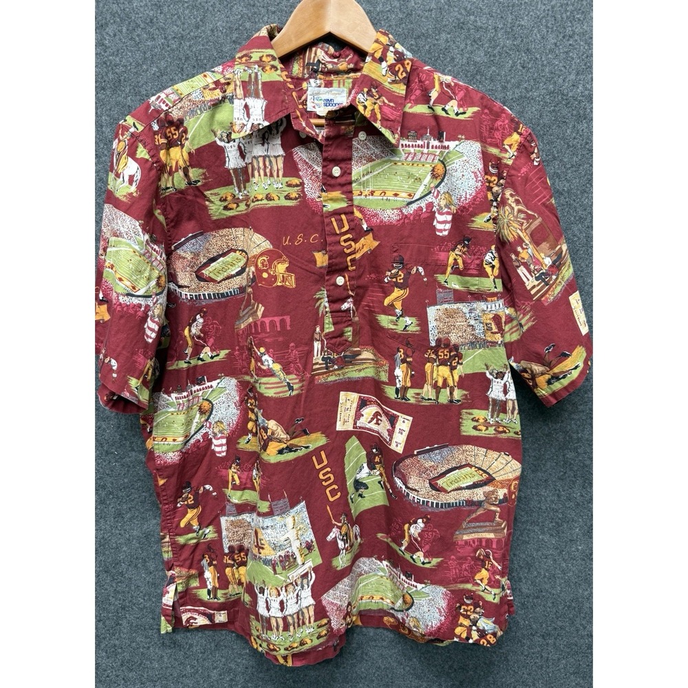 Vintage Reyn Spooner USC Trojans Hawaiian Shirt Sz XL Tailored In Hawaii
